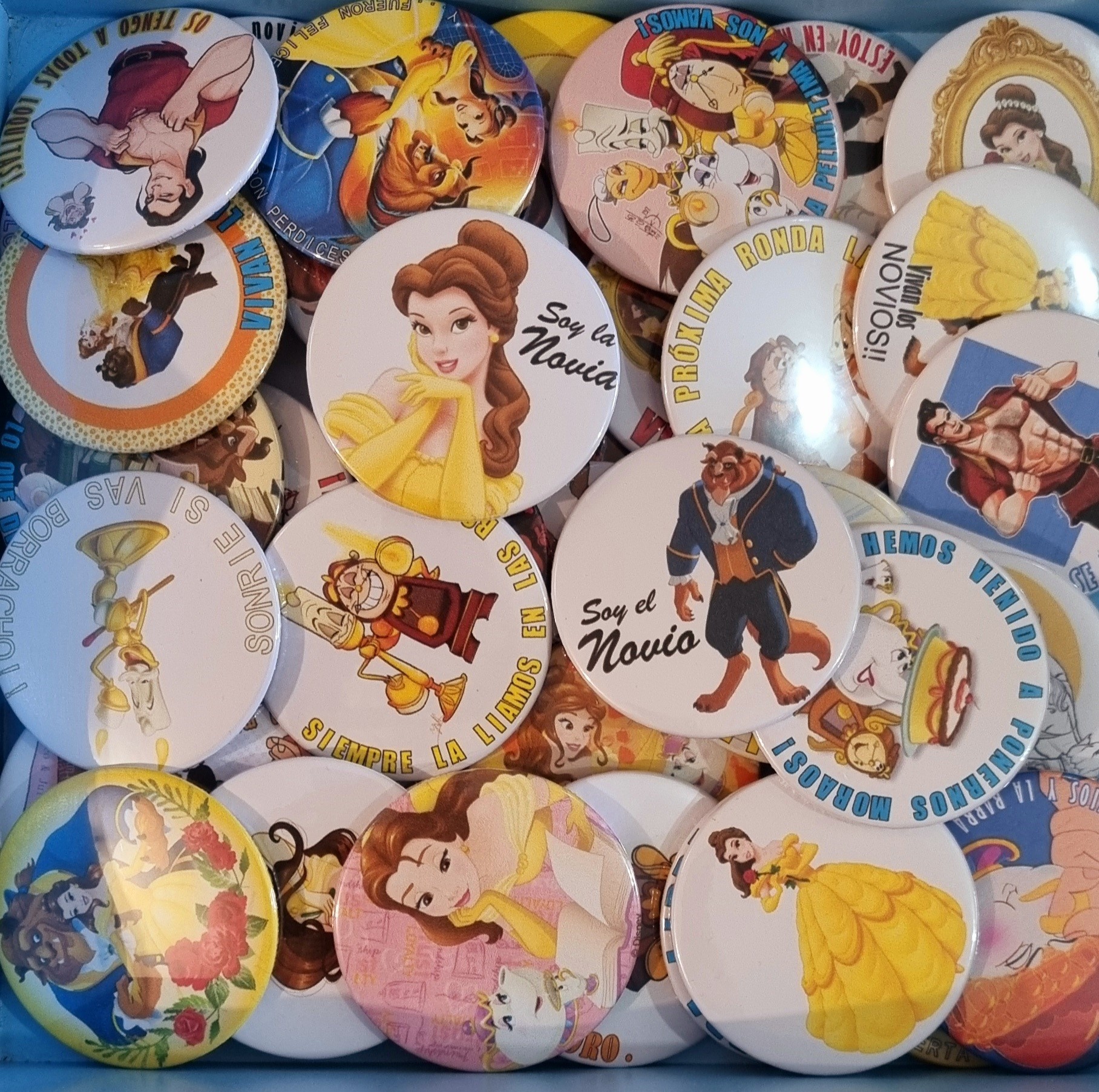 Chapas frases BELLA & BESTIA chapas bella y bestia