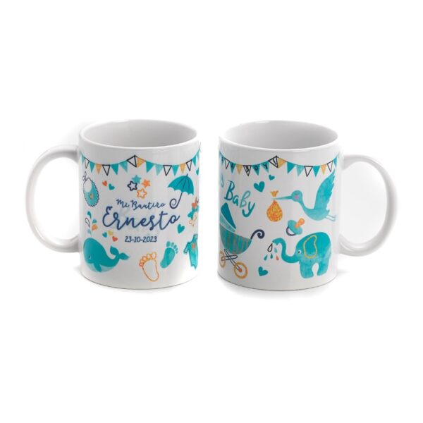 Taza motivos de bebé rosa detalle bautizo