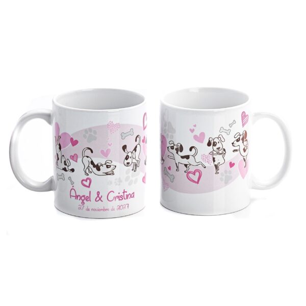 taza perro yoga detalle boda