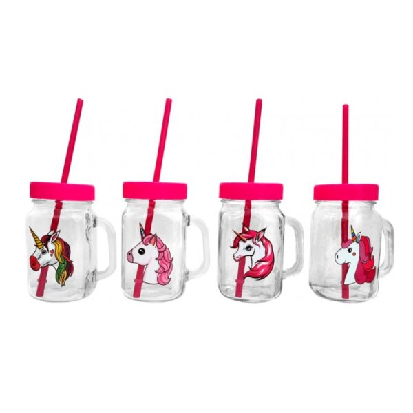 Jarra unicornio con pajita