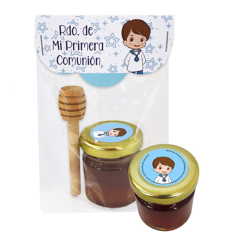 tarro miel para regalar comunión Tarro de miel para regalar Comunión niño