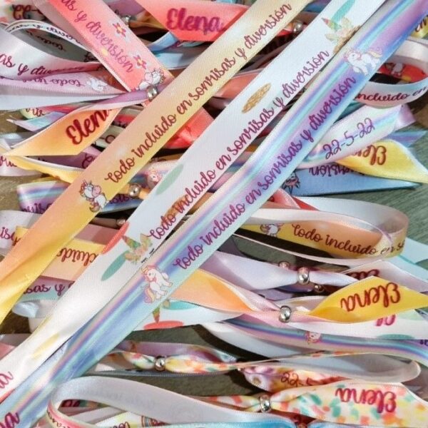 Unicornio pulseras tela