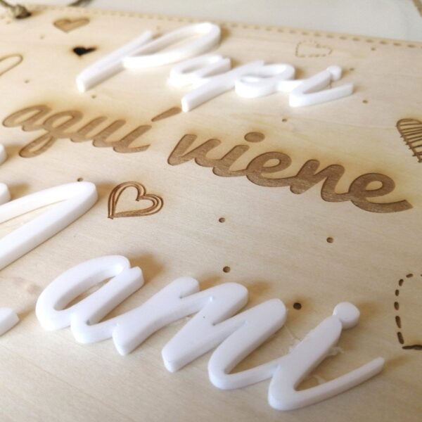 cartel madera pajes boda