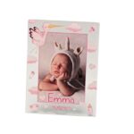 Portafotos cigüeña bebe rosa