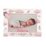 Portafotos cigüeña bebe rosa - Imagen 2