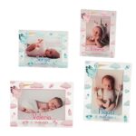 Portafotos cigüeña bebe rosa - Imagen 3