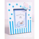 Portafoto madera bebe azul - Imagen 2