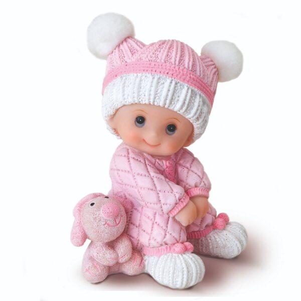 Figura tarta niña bebé sentada con peluche