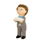 Figura para tartas de boda niño con corbata y cojín de anillos