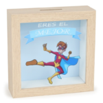 Hucha madera héroe niño - Imagen 4
