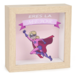 Hucha madera héroe niña - Imagen 2