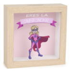 Hucha madera héroe niña - Imagen 4