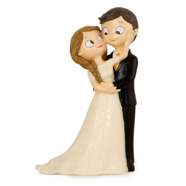 Figura tarta de boda novios caricias