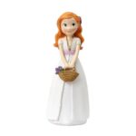 Figura tarta niña Comunión cesto flores