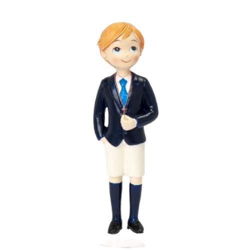 Figura tarta Comunión niño rubio pantalón corto