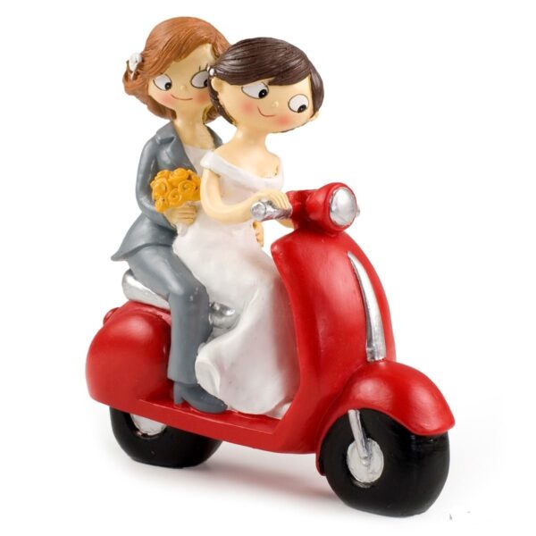 Figura tarta novias moto