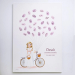Lámina árbol de huellas Comunión niña cesta flores - Imagen 2