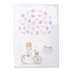 Lámina árbol de huellas Comunión niña cesta flores