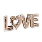 Decoración madera palabra LOVE con luces led