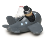 Figura hucha para tarta novios avión - Imagen 2