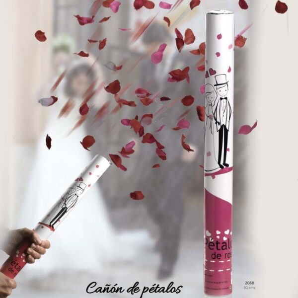 Cañón confeti PÉTALOS ROJOS