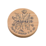 Espejo Madera Flores novios e invitada