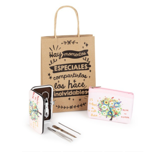 Set manicura con monedero árbol de la vida