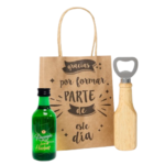 Abridor imán madera personalizado con licor a elegir