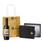 Pack vino con cartera hombre detalles de boda - Imagen 2