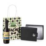 Pack vino con cartera hombre detalles de boda - Imagen 3