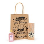 Licor con llavero balón detalle boda