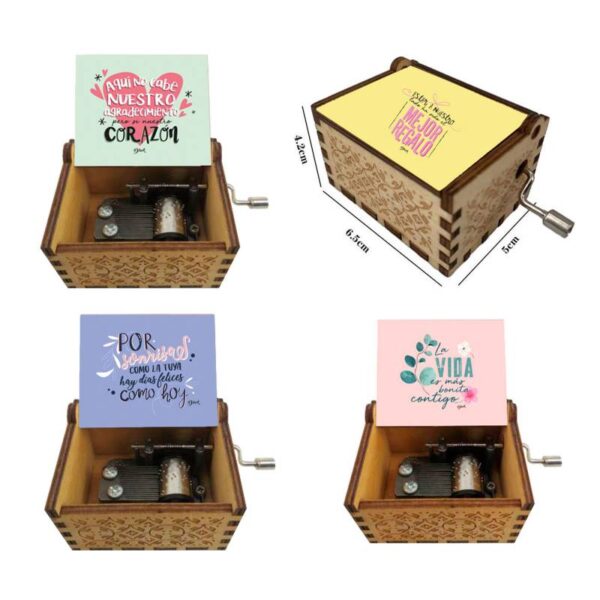 caja musical con frases
