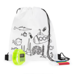 Mochila colorear y reloj calculadora