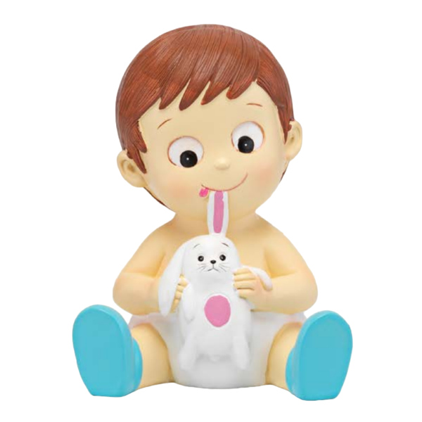 Figura para tarta bebé con conejito azul