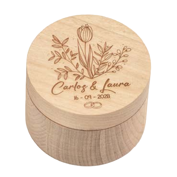 caja madera porta alianzas personalizada