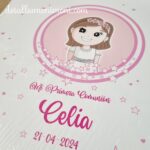 Libro de firmas con dibujo de niña para comunión - Imagen 3