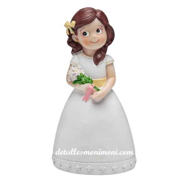 Muñeca tarta comunión ramo