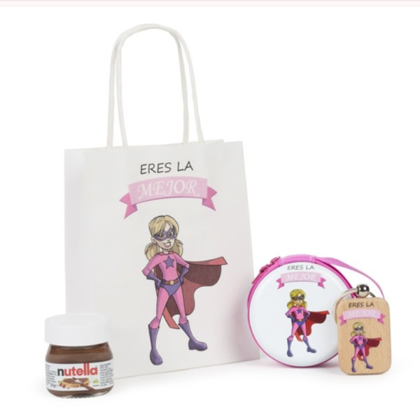 Monedero llavero y nutella niña