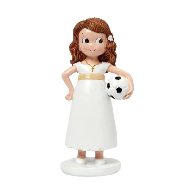 Muñeca tarta Comunión con pelota futbol