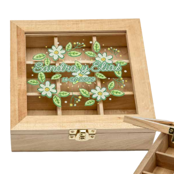 Joyero madera flores