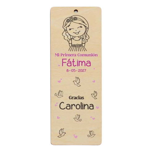 Marcapáginas personalizado Comunión niña
