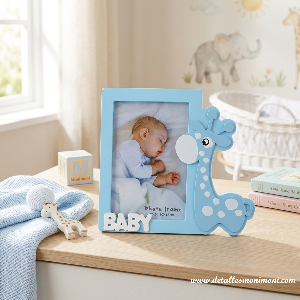 Portafotos para bautizo Portafotos niño jirafa - Imagen 1