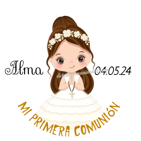 Etiqueta para Comunión niña diadema flores
