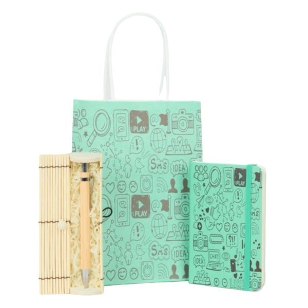 Pack bolígrafo bambú y libreta