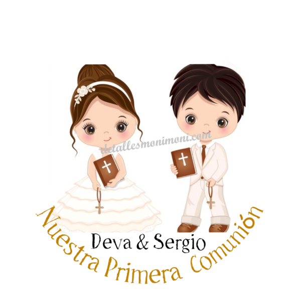 etiqueta niño y niña comunión