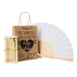 Pack abanico natural y boligrado madera eco - Imagen 2