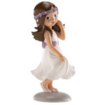 Figura Comunión niña lazo lila