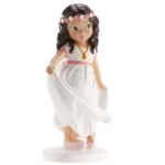 Figura tarta Comunión niña diadema flores - Imagen 2