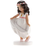 Figura tarta Comunión niña diadema flores - Imagen 4