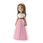 Figura para tarta Niña Comunión falda rosa - Imagen 2